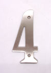 BHP Número de casa de latón macizo de 4" (102 mm) - (níquel satinado)