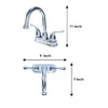 Wasserman 14156063 - Hybrid Metal Deck Faucet Double Handle High Arc, Pop-up