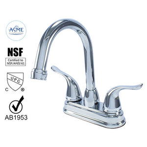 Wasserman 14156063 - Hybrid Metal Deck Faucet Double Handle High Arc, Pop-up