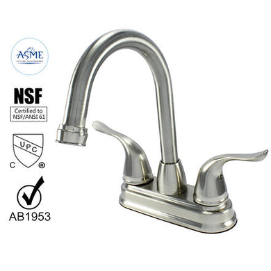 Wasserman 14156163 - Hybrid Metal Deck Faucet, Double Handle High Arc Pop-up