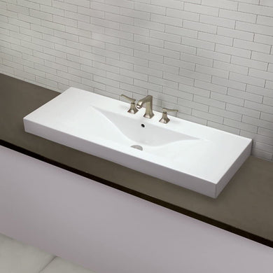 DECOLAV 1466-CWH City View Rectangular Semi-Recessed Vessel Sink, White (For Sale In Store Only)