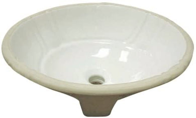 DECOLAV 1495U-CBN Lavabo bajo encimera ovalado de porcelana vitrificada con rebosadero, galleta 