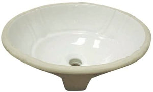 DECOLAV 1495U-CBN Oval Vitreous China Undermount Lavatory with Overflow, Biscuit
