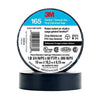 3M 165BK4A 165 Temflex Cinta eléctrica de vinilo de 3/4 pulgadas, negra, 60 pies