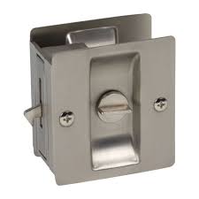 POCKET DOOR PRIVACY LOCK, RECTANGULAR, SATIN NICKEL #720SN