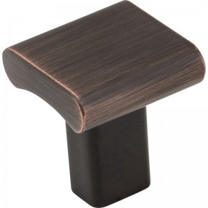 1" OVERALL LENGTH BRUSHED OIL RUBBED BRONZE SQUARE PARK CABINET KNOB #183DBAC