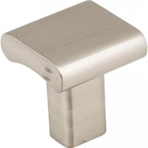 1" OVERALL LENGTH SATIN NICKEL SQUARE PARK CABINET KNOB #183SN