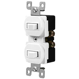 ENERLITES - Two White Single-Pole Side-Wired 15A Combination Switches