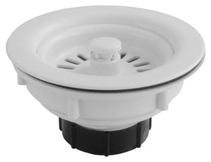 LDR 551 1450WT Sink Basket Assembly Plastic with White Finish