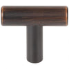 1-9/16" Dark Brushed Bronze Overall Length Naples Cabinet "T" Knob 40DBB
