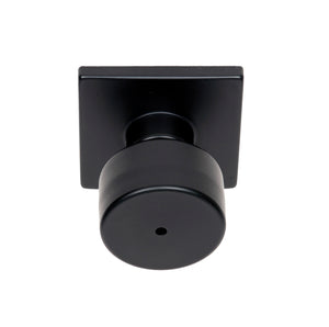 BHP Union Square Modern Flat Bed/Bath Privacy Door Knob Interior Handle with Square Rose in Matte Black #44244BLK