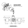 BHP Union Square Modern Flat Keyed Entry Door Knob Exterior Handle Lock with Square Rose in Satin Nickel #44515SN