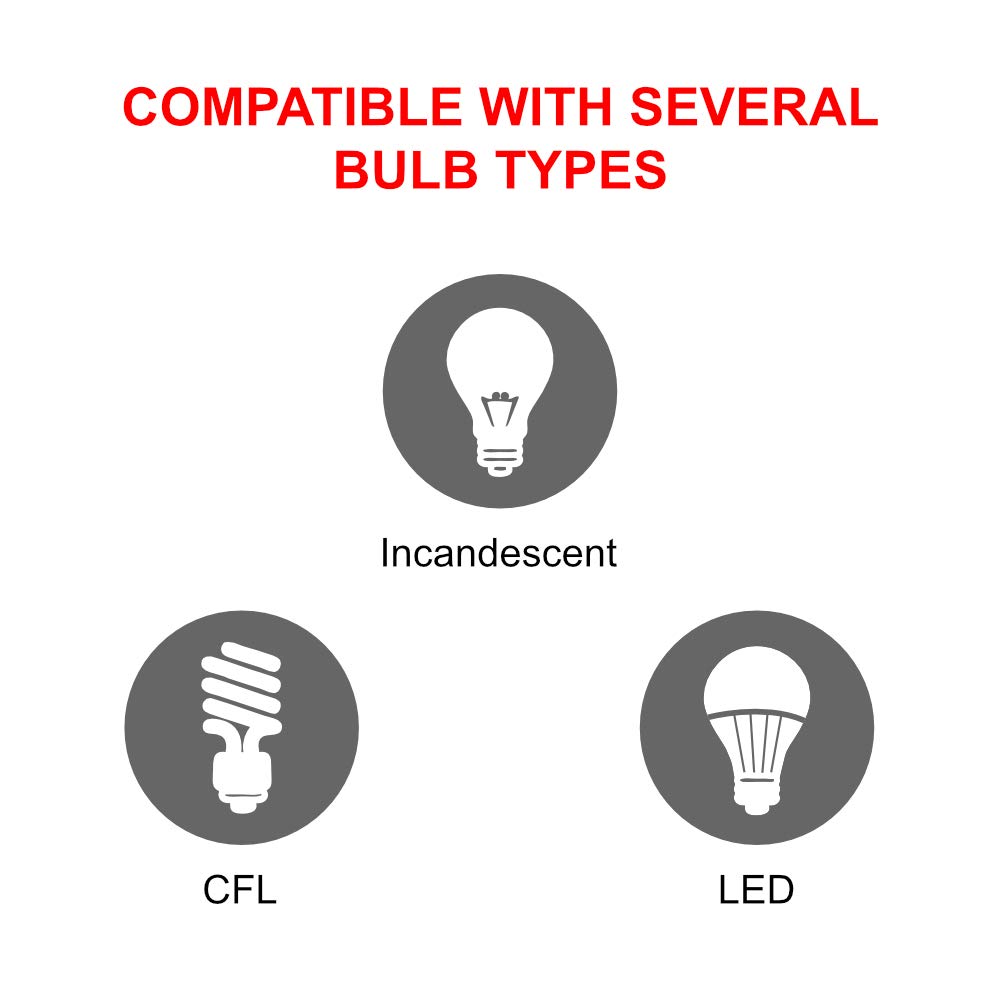 Intertek Dimmer Switch, Single Pole, LED, CFL, Incandescent Halogen ...