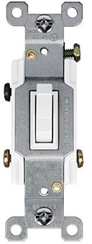 Interruptor de luz de palanca de 3 vías de 15 amperios - Blanco 