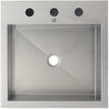DECOLAV 1280-8B Rectangle Vessel Sink with 8-Inch Faucet Deck, Brushed Stainless Steel