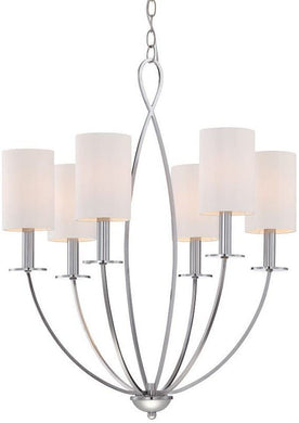 Eurofase 28072-027 Modern Castana 6-Light Chandelier, Chrome