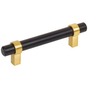 96 mm Center-to-Center Matte Black with Brushed Gold Key Grande Cabinet Bar Pull