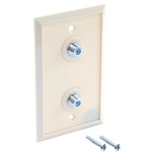 Coaxial Cable Wall Outlet – Dual – White