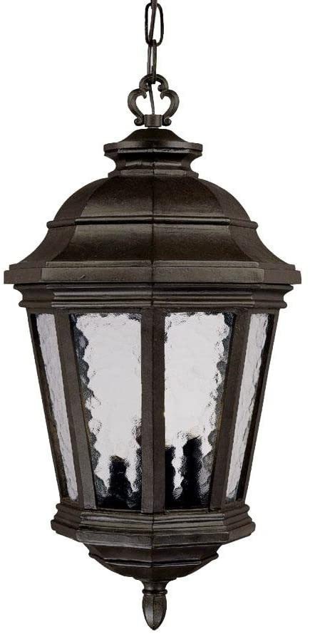 Alico Lighting 226MM Acclaim Lighting Marbleized Mahogany Finished Outdoor Pendant with Hammered Water Glass Shades