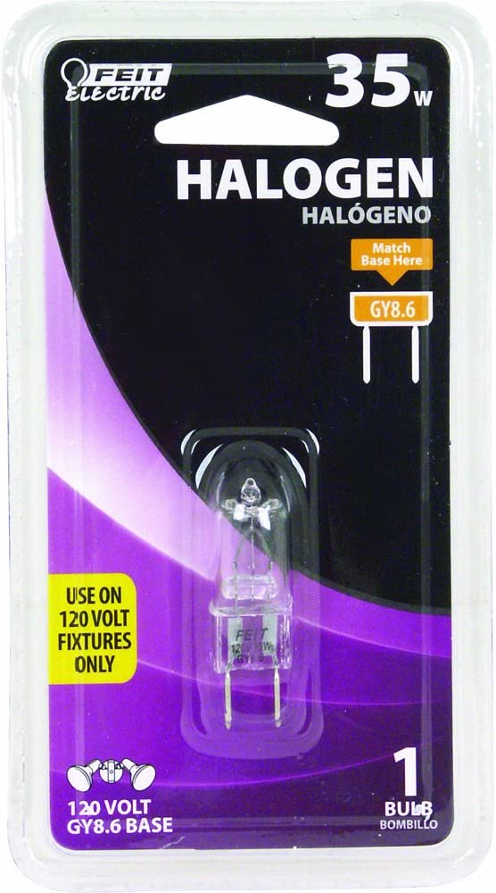 Feit Electric BPQ35/8.6 35-Watt T4 JCD Halogen Bulb with Bi-Pin Base, Clear,