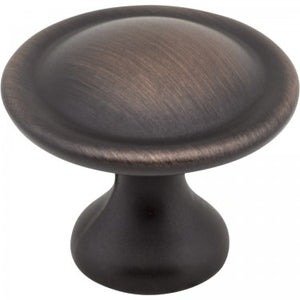 1-1/8" DIAMETER BRUSHED OIL RUBBED BRONZE BUTTON WATERVALE CABINET MUSHROOM KNOB #647DBAC