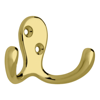 Liberty Double Prong Robe Hook Polished Brass 69277