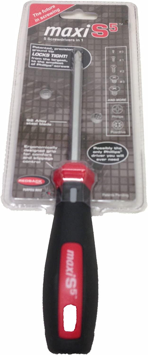 Redback Maxi S5, 5 in 1 Magnetic Phillips Screwdriver #JT-070– So