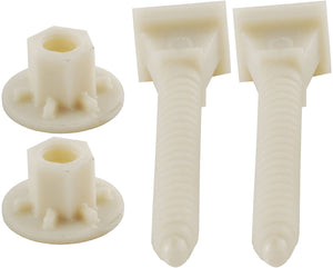 LDR 503 3210 Nylon Toilet Bolt Set with Two Bolts, Two Nuts, Two Washers (bowl to floor bolts)