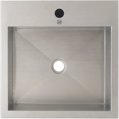DECOLAV 1280-1B Rectangle Vessel Sink with Single-Hole Faucet Deck, Brushed Stainless Steel