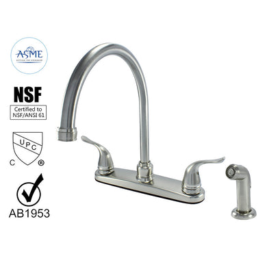Wasserman 23157143 - Hybrid Metal Deck Faucet Double Handle w. Spray
