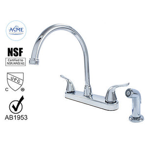 Wasserman 23073024 - Non Metallic High Spout Double Handle Washerless with Spray