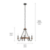 Barrett 22" 5 Light Round Chandelier Anvil Iron with Auburn Stain #82360
