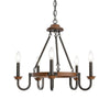Barrett 22" 5 Light Round Chandelier Anvil Iron with Auburn Stain #82360