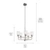 Carlo 23" 5 Light Chandelier Brushed Nickel #82361