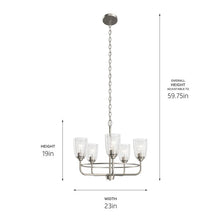 Load image into Gallery viewer, Carlo 23&quot; 5 Light Chandelier Brushed Nickel #82361