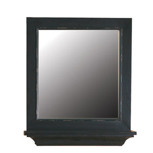 DECOLAV 9865-DES Bathroom Furniture 26-in W x 30-in H Distressed Espresso Round Bathroom Mirror