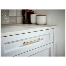 Load image into Gallery viewer, 128 mm Center-to-Center Satin Nickel Square Dominique Cabinet Bar Pull #845-128SN
