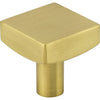 1-1/8" Overall Length Brushed Gold Square Dominique Cabinet Knob #845BG