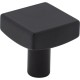 1-1/8" Overall Length Matte Black Square Dominique Cabinet Knob #845MB