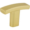 1-1/2" Overall Length Brushed Gold Square Thatcher Cabinet "T" Knob #859T-BG