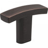 1-1/2" Overall Length Brushed Oil Rubbed Bronze Square Thatcher Cabinet "T" Knob #859T-DBAC