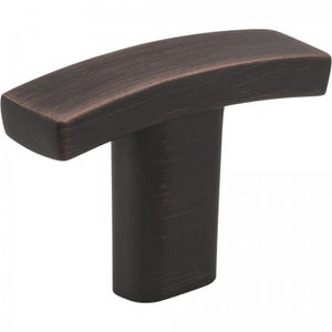 1-1/2" OVERALL LENGTH BRUSHED OIL RUBBED BRONZE SQUARE THATCHER CABINET "T" KNOB #859T-DBAC