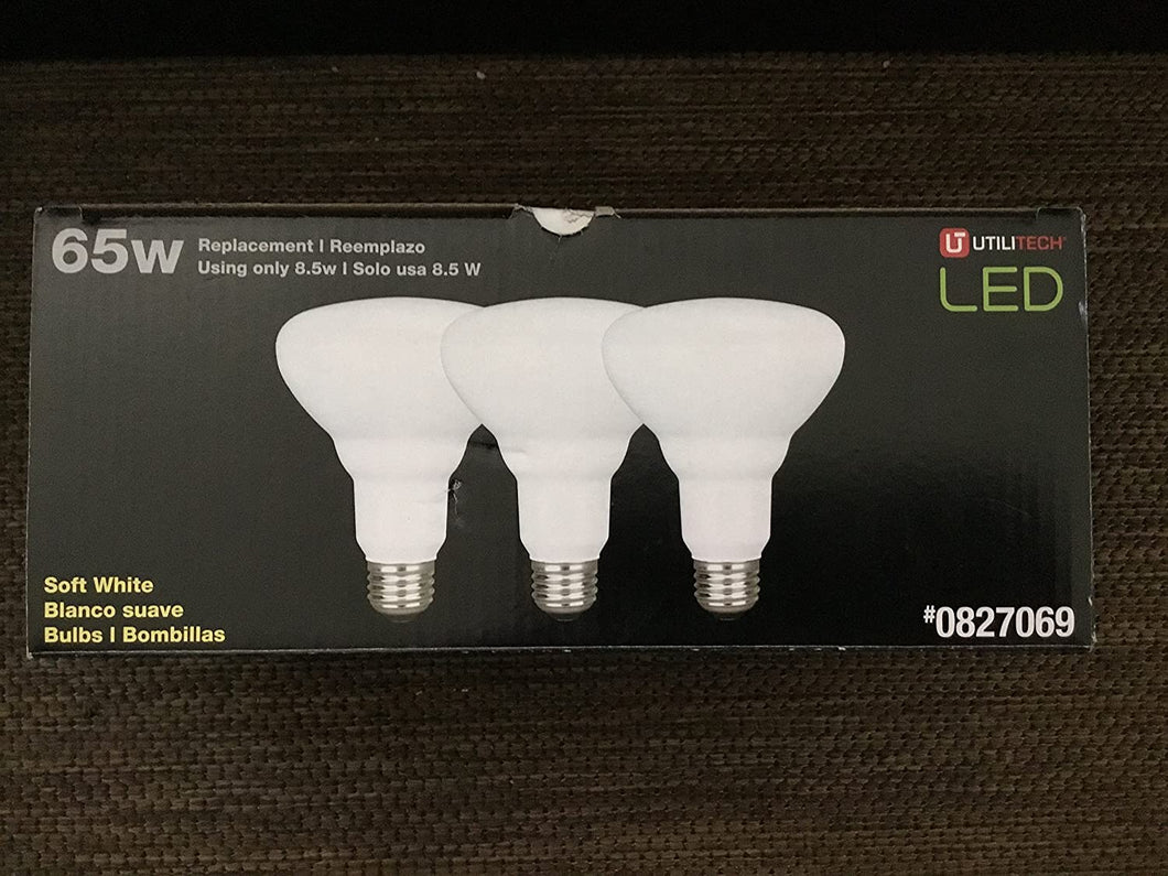 Utilitech 3-Pack 65 W BR30 Equivalent 8.5W Dimmable Soft