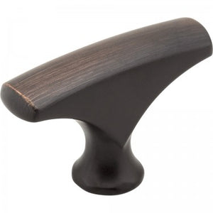 1-5/8" OVERALL LENGTH BRUSHED OIL RUBBED BRONZE AIDEN CABINET "T" KNOB #993DBAC