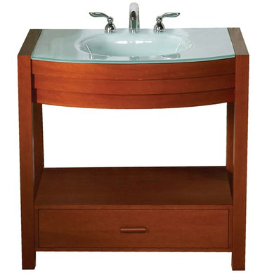 DecoLav 5118T-8CW-WH Ancahra 34'' Single Bathroom Vanity Set In Cherry Finish (For Sale In Store Only)