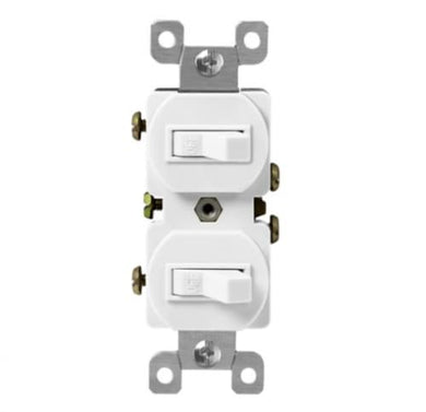 ENERLITES - Dos interruptores combinados de 15 A con cableado lateral unipolar blanco