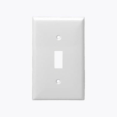 Enerlites Placas de pared de plástico con interruptor de palanca de 1 unidad, tamaño mediano, blanco #8811M-W