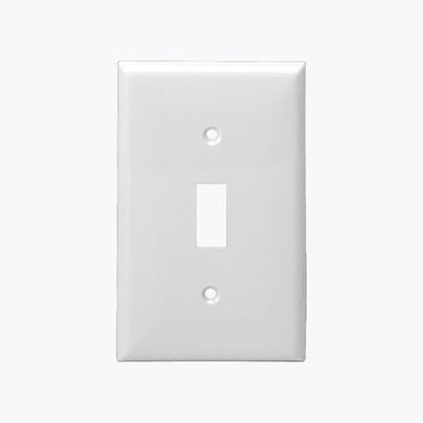 Enerlites Placas de pared de plástico con interruptor de palanca de 1 unidad de color blanco