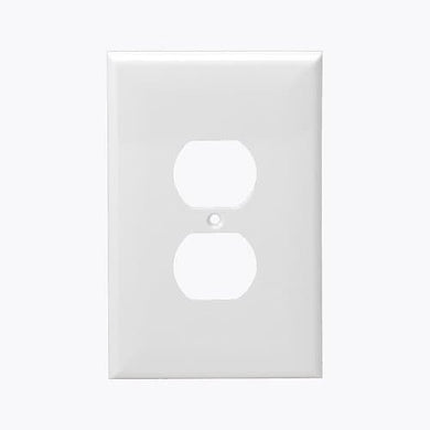 Enerlites Placas de pared de plástico para receptáculo dúplex de tamaño mediano de 1 unidad blancas #8821M-W