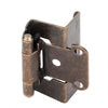 1/2" Overlay, 3/4" Frame Full Wrap Self Closing Hinge Without Screws - Antique Brass